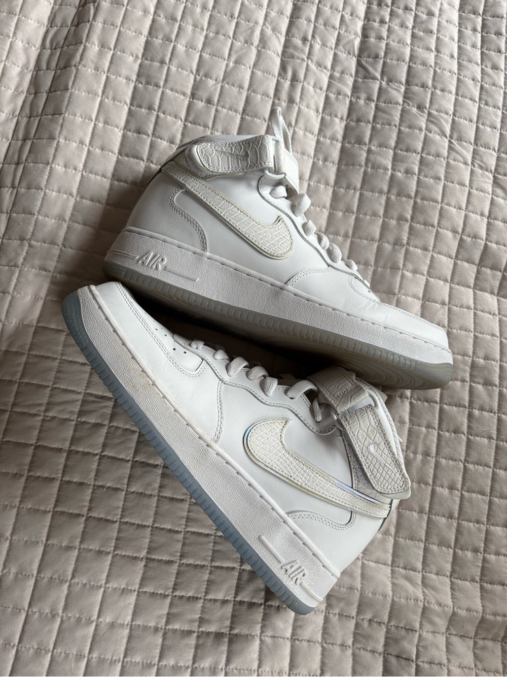 Nike Air Force 1 Triple High White Sneakers Size 10.5